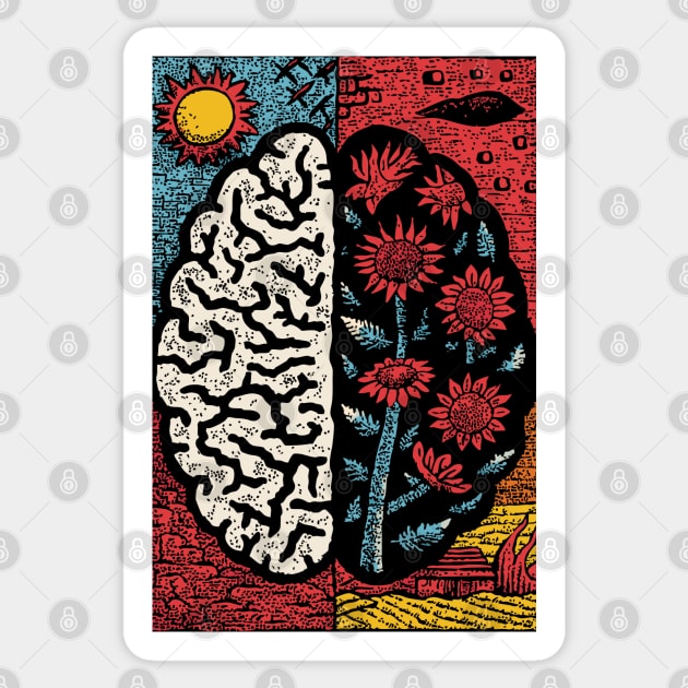 A Blooming Mind | Mental Health Growth Art Sticker by TuncGK